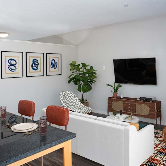 living room with tv at zest, minneapolis, minnesota