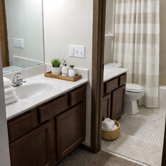 a bathroom with a white sink and a white toilet.
