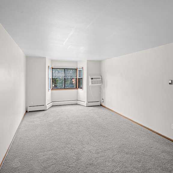 a room with a window and a door.