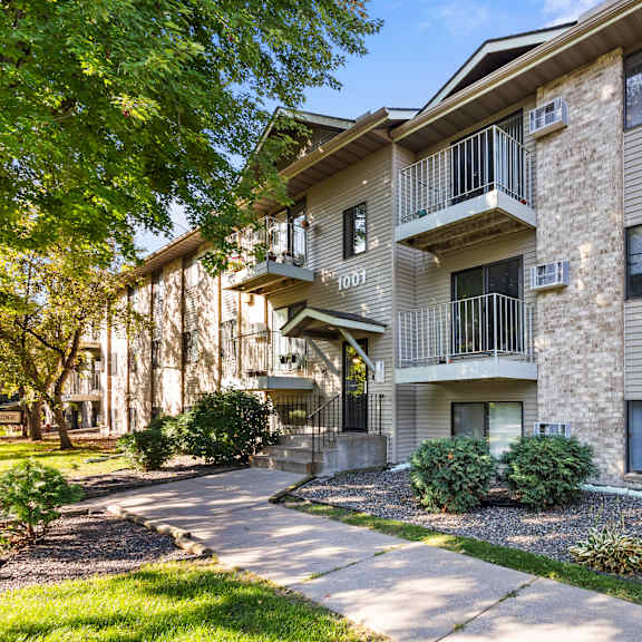 our apartments offer a walkway to the entrance of our building