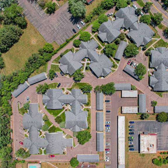 arial photo of a townhome development