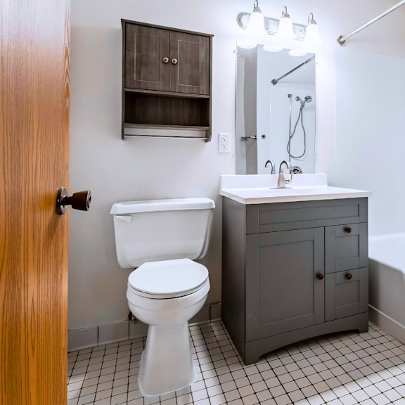 a white toilet sits next to a sink in a small bathroom.