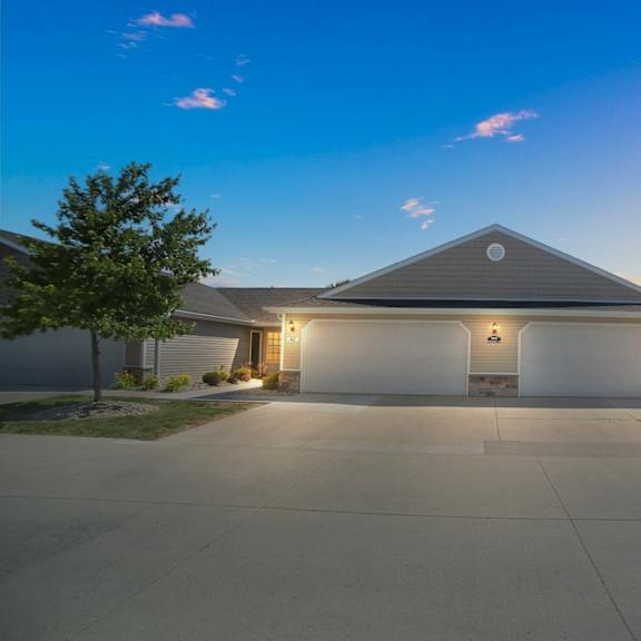 a house with a garage is shown in the image.