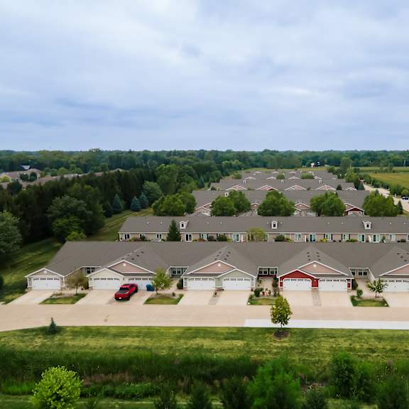 a large suburban housing development with multiple detached homes.