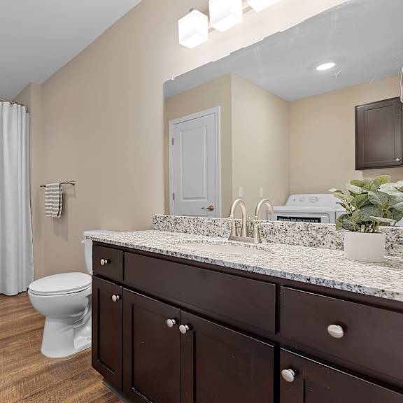 a bathroom with a white toilet and a white bathtub.