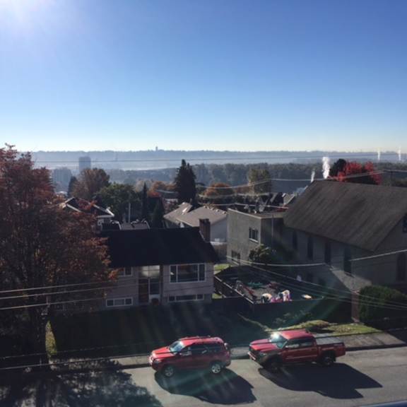 the view of the city from the roof of a house