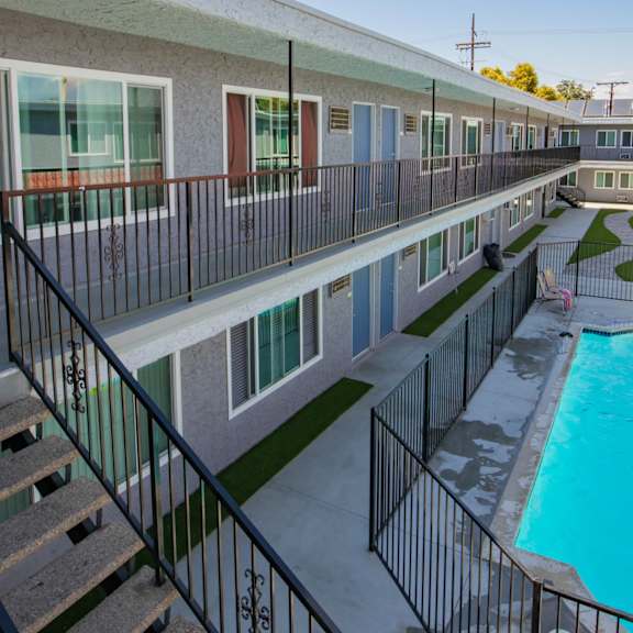 a view of the pool at the resort at longmire