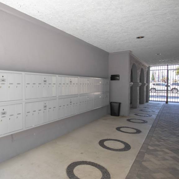 the locker room at the front of the building  of van nuys ca