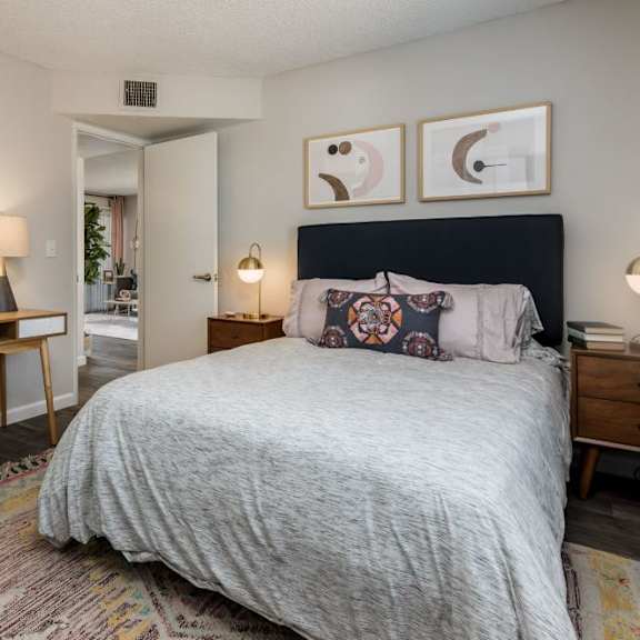 bedroom at sofia apartments, tempe, arizona