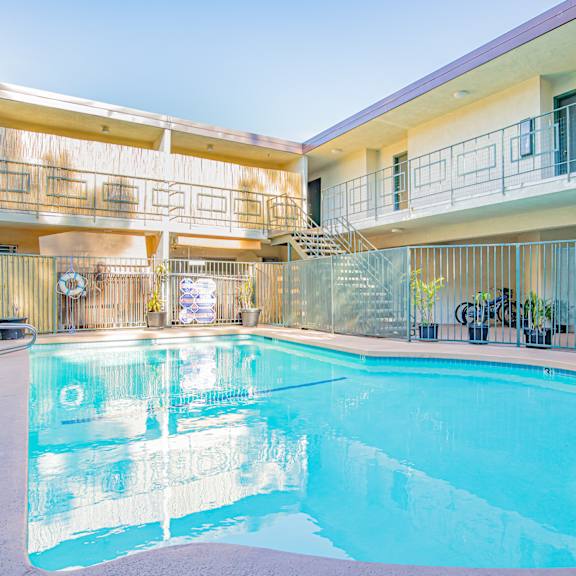 the swimming pool at our hotel