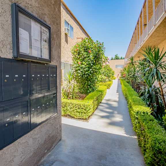 the building in which the villa is located has a large black garage door