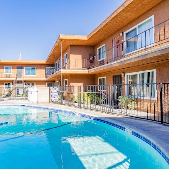 the swimming pool at our apartments