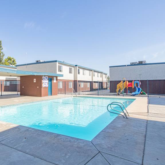 the swimming pool at our apartments