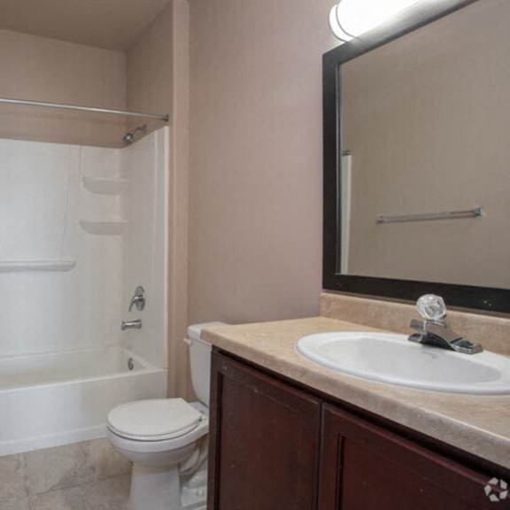 a bathroom with a sink toilet and a shower