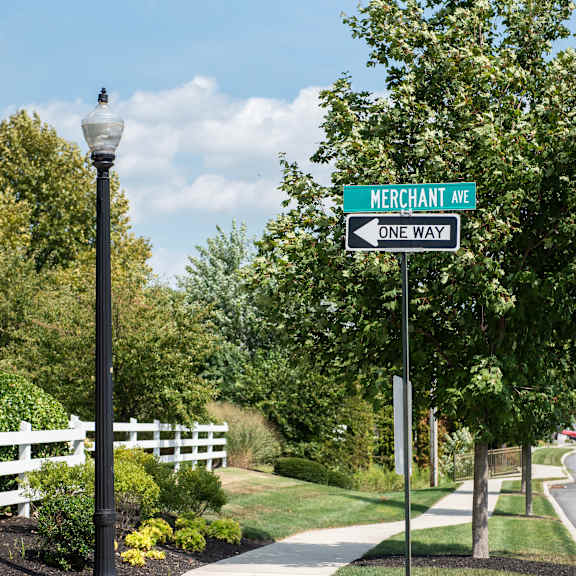 a street sign on merchant ave shows it is a one way street.
