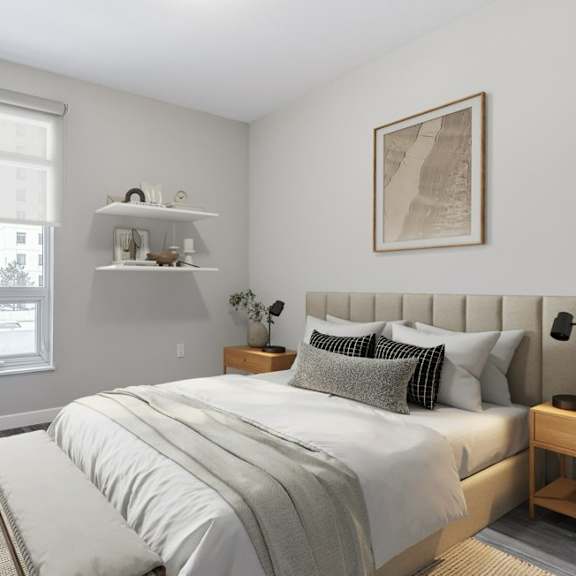 bedroom with a bed and a window  at 101 base line road west, london, ontario