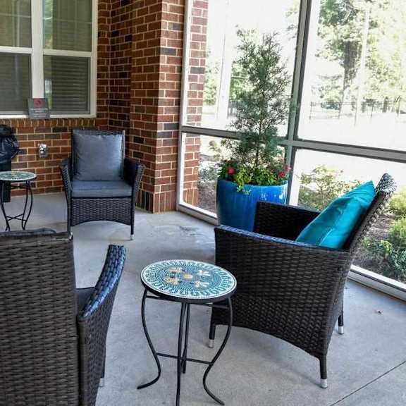 screened in community porch.