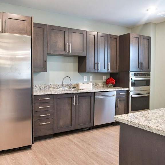 large warming kitchen in the community room.