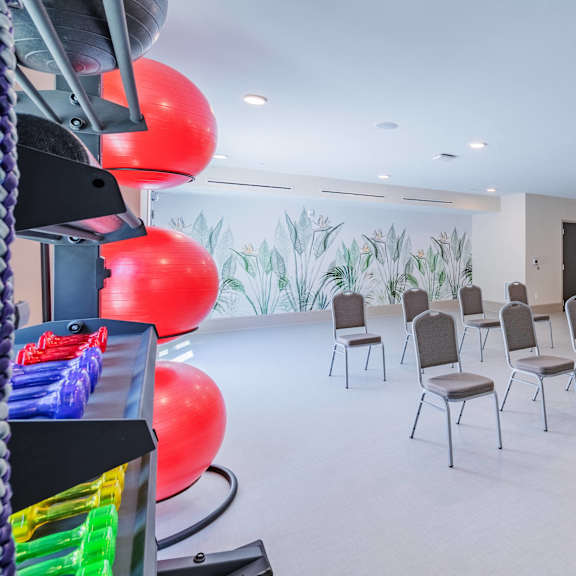 yoga and wellness studio for residents of arden at huntersville