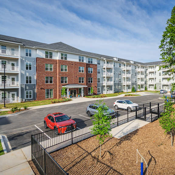 aerial view of the arden at huntersville community dog park
