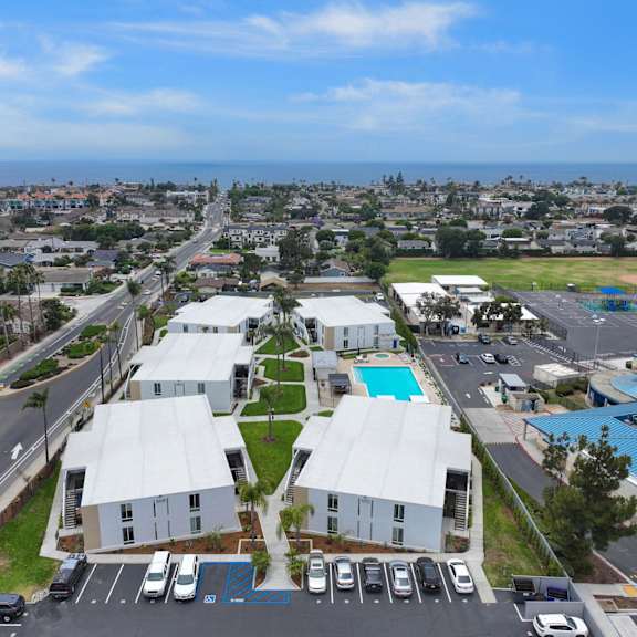 drone view at tamarack sands apartment homes, carlsbad, ca, 92008