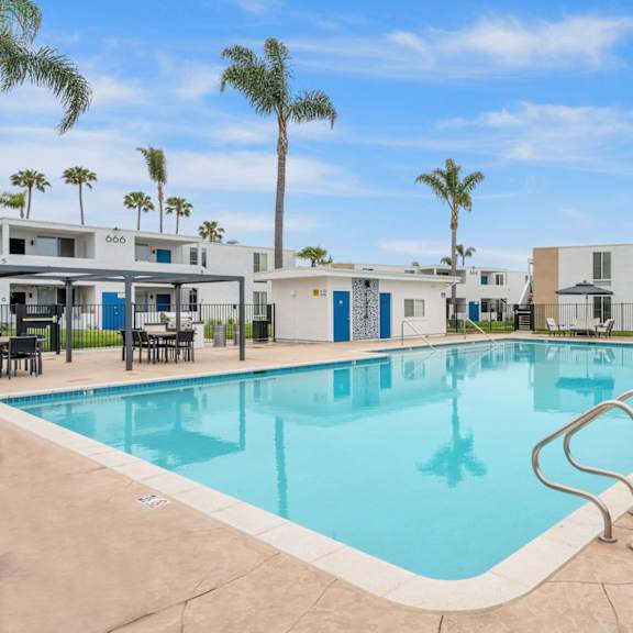 pool view at tamarack sands apartment homes, california, 92008