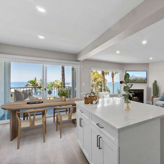 kitchen and dining area at ocean edge @ laguna beach, laguna beach