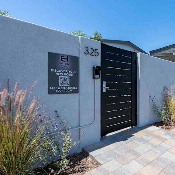 property sign at eastside haven at 17th apartments, costa mesa, ca