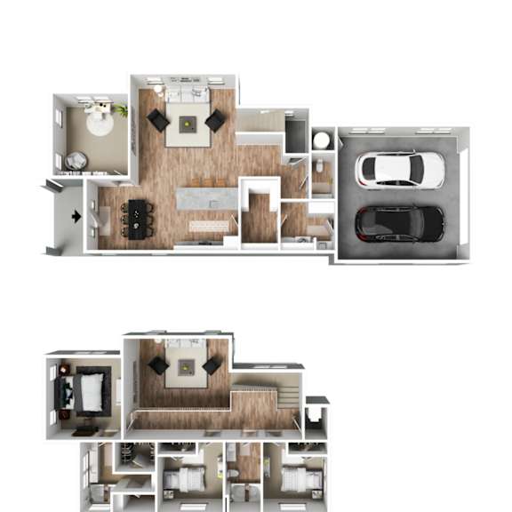 Thumbnail 1 of 3 Vaseo Townhomes - Lehi, Utah | Single Family Home 3D Floor Plan