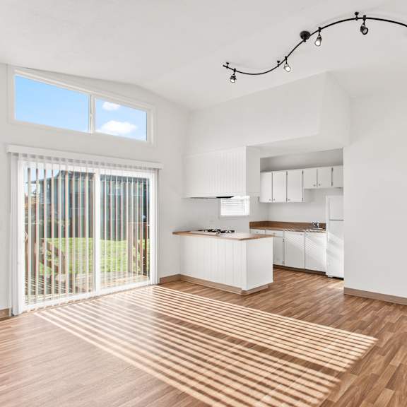 open floor room at garden villa apartments, portland, oregon