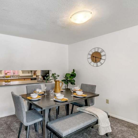 dining and kitchen view at alder creek apartments, vancouver, 98682