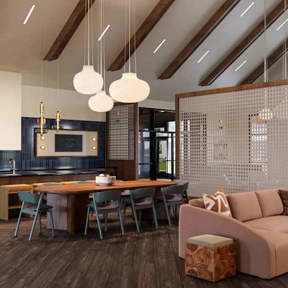 modern living room at ellison ridge apartments, vancouver, 98683