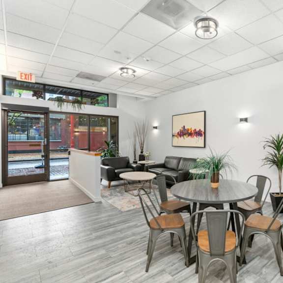 a modern dining room at fifth avenue place apartments, portland, or