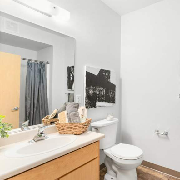 luxurious bathroom at fifth avenue place apartments, portland, or 97209