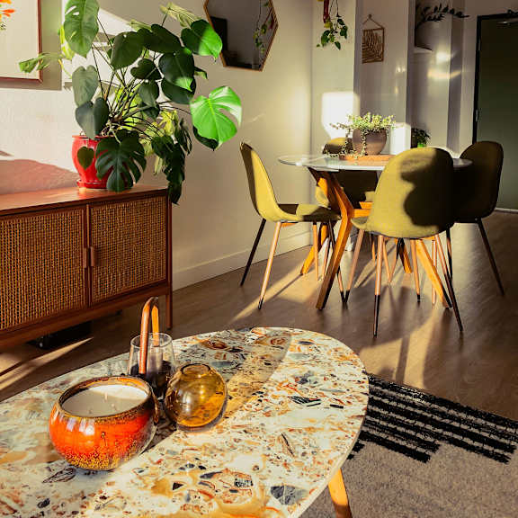 living room interior at holm at sellwood, portland, 97202