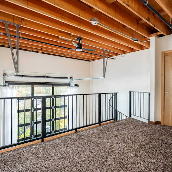 room with a wooden ceiling at atomic orchard experiment, oregon, 97232