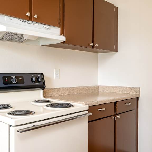 small kitchen area at garden villa apartments, portland