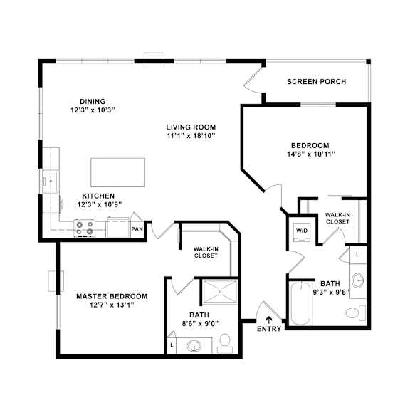 Thumbnail 2 of 3 a floor plan of a house with a bedroom and a living room  at Timber Ridge, Forest Lake, MN