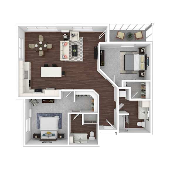 Thumbnail 1 of 3 a1 floor plan 1 bedroom 1190 square feet the  at Timber Ridge, Minnesota