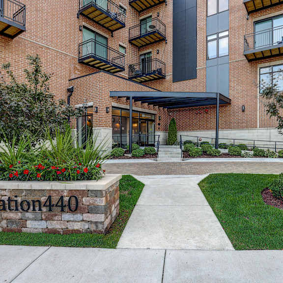 our apartments have a walkway to the entrance of our building