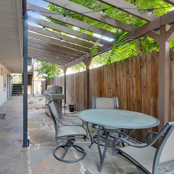 outdoor community patio with seating at 1443 elizabeth in denver, co