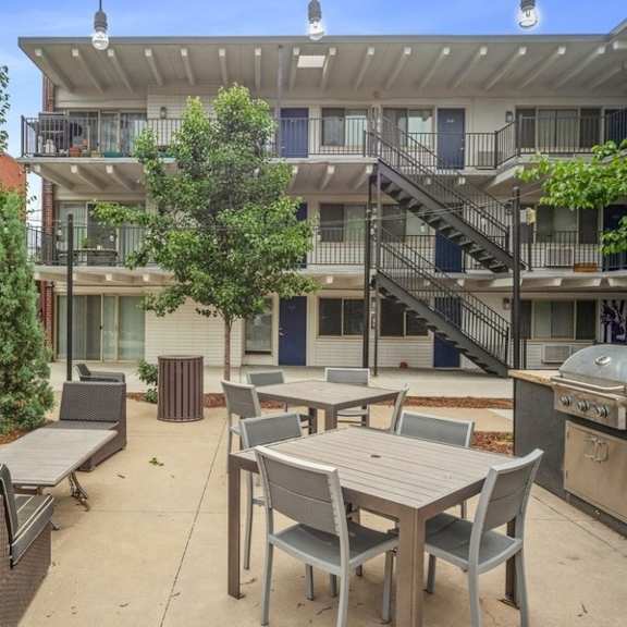 bbq grilling area at our community at 1190 s bellaire st in denver, co