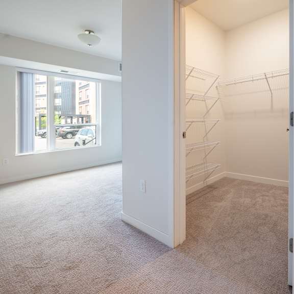 a walk in closet at sonder point 50+ apartments, minnesota