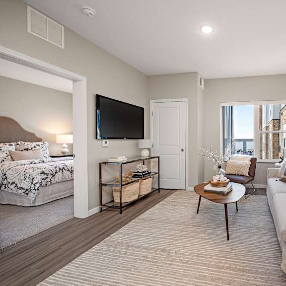 spacious living area at decatur landing i & ii, brooklyn park