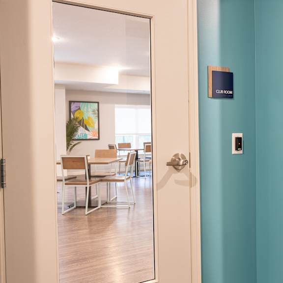 secured door leading into club room