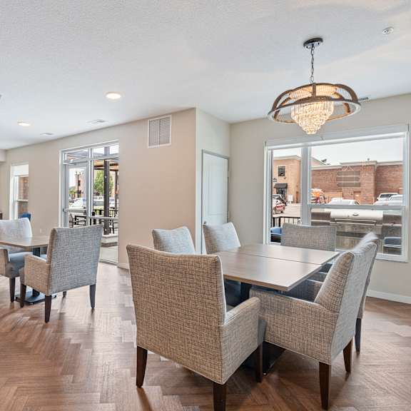 elegant dining space at the quill 55+ apartments, hastings, mn, 55033