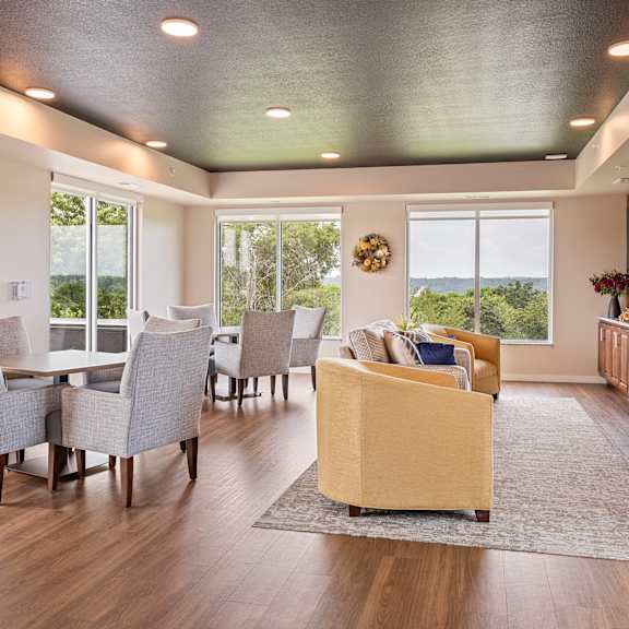 clubroom at the quill 55+ apartments, hastings, minnesota
