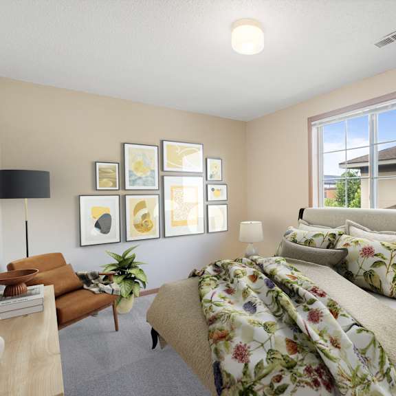 spacious bedroom at ames lake neighborhood apartments, minnesota
