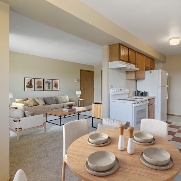 modern kitchen at ames lake neighborhood apartments, st. paul, 55106