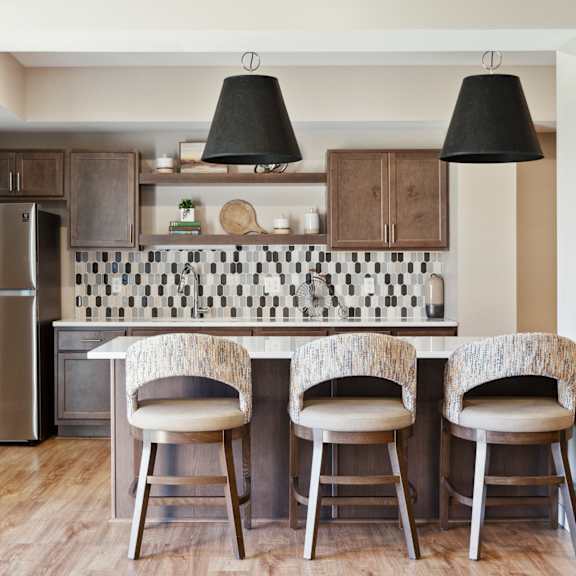 kitchen counters at sonder point 50+ apartments, minnesota, 55430